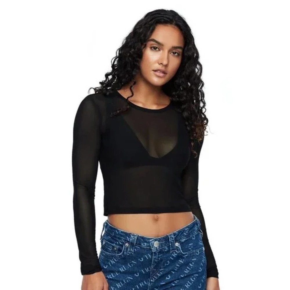NWT True Religion Sheer Mesh Crop Top - Large